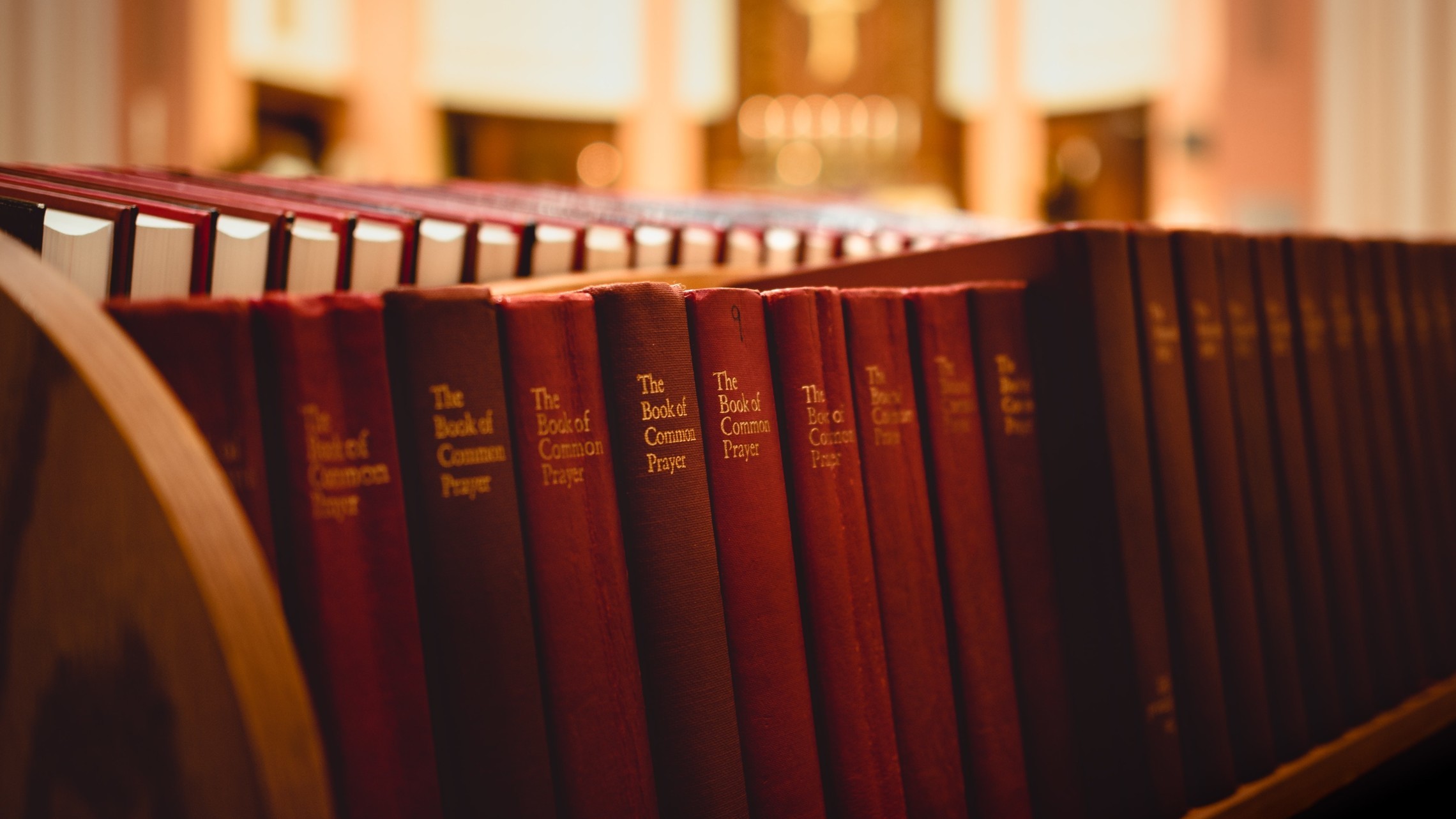 Shelf full of the Book of Common Prayer