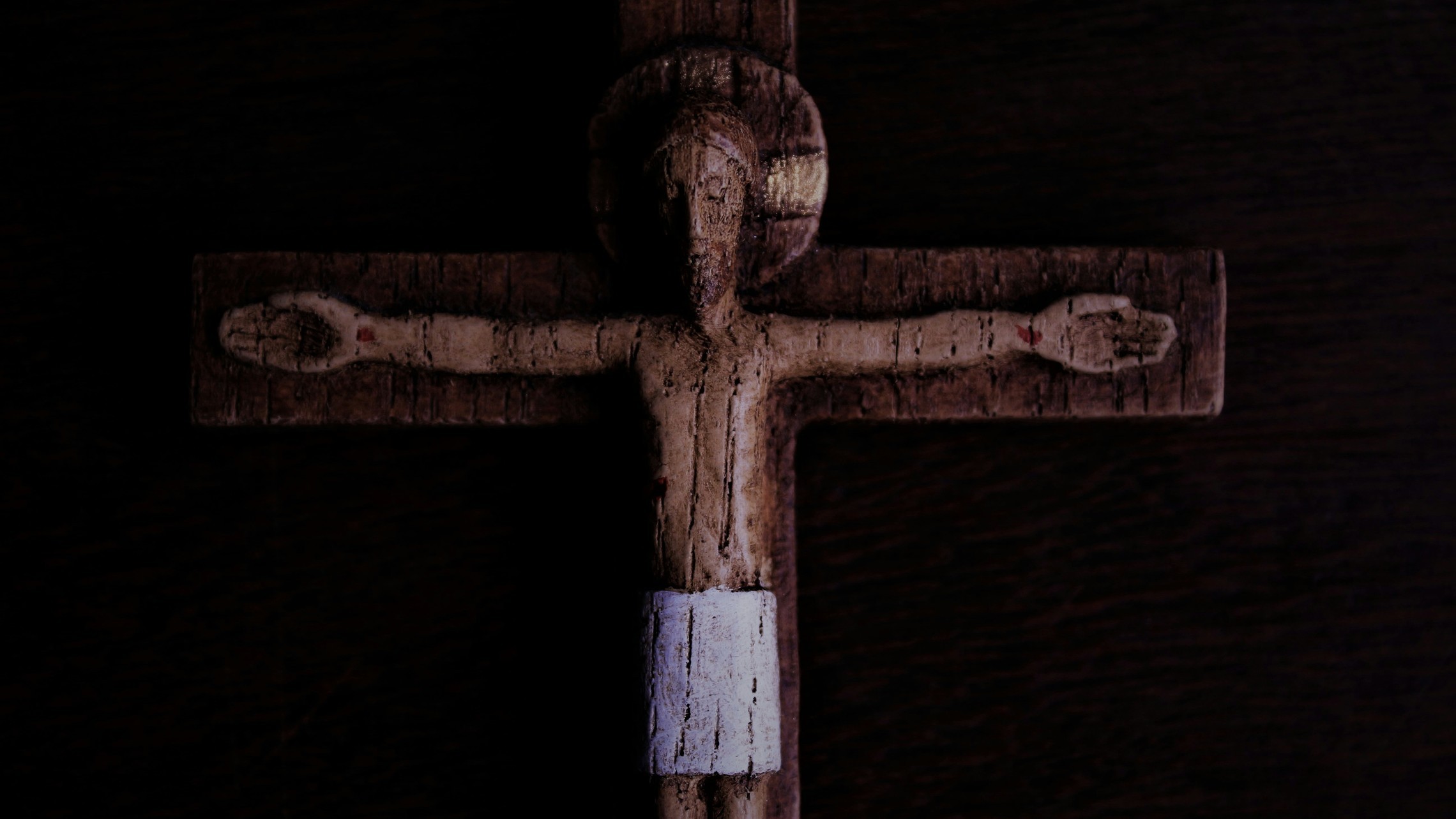 Medieval wooden crucifix