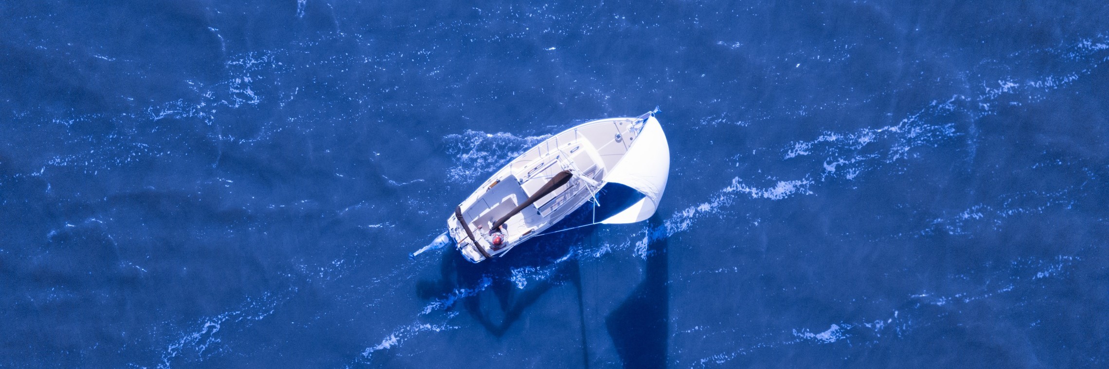 Sailboat on open ocean 