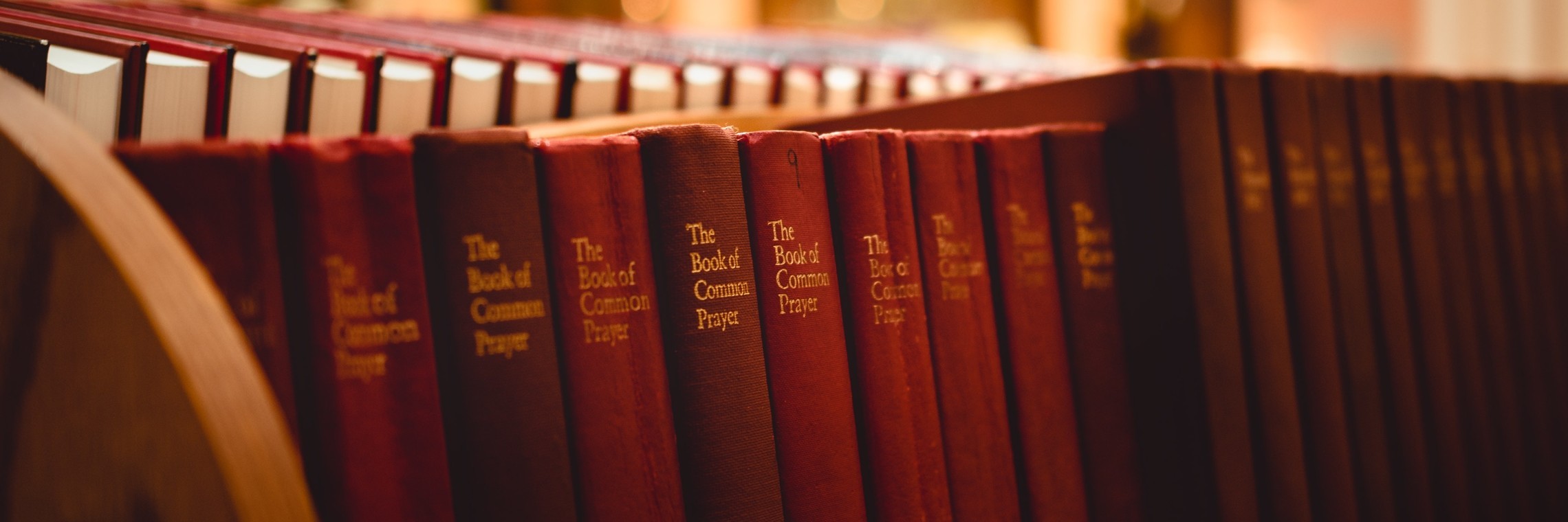 Shelf full of the Book of Common Prayer